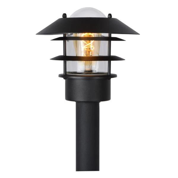 Lucide ZICO - Lanterne / lampadaire exterieur Extérieur - Ø 21,8 cm - 1xE27 - IP44 - Noir - détail 2